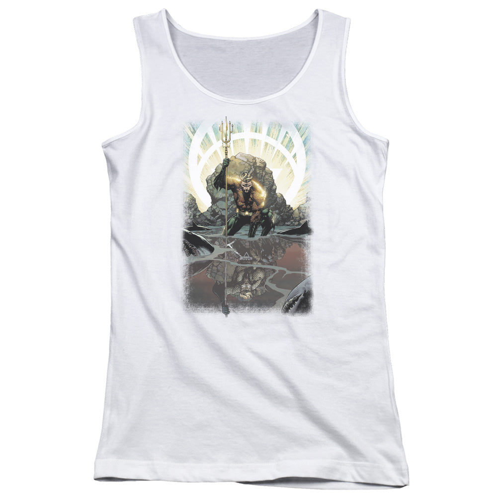 Justice League Brightest Day Aquaman Womens Tank Top Shirt White