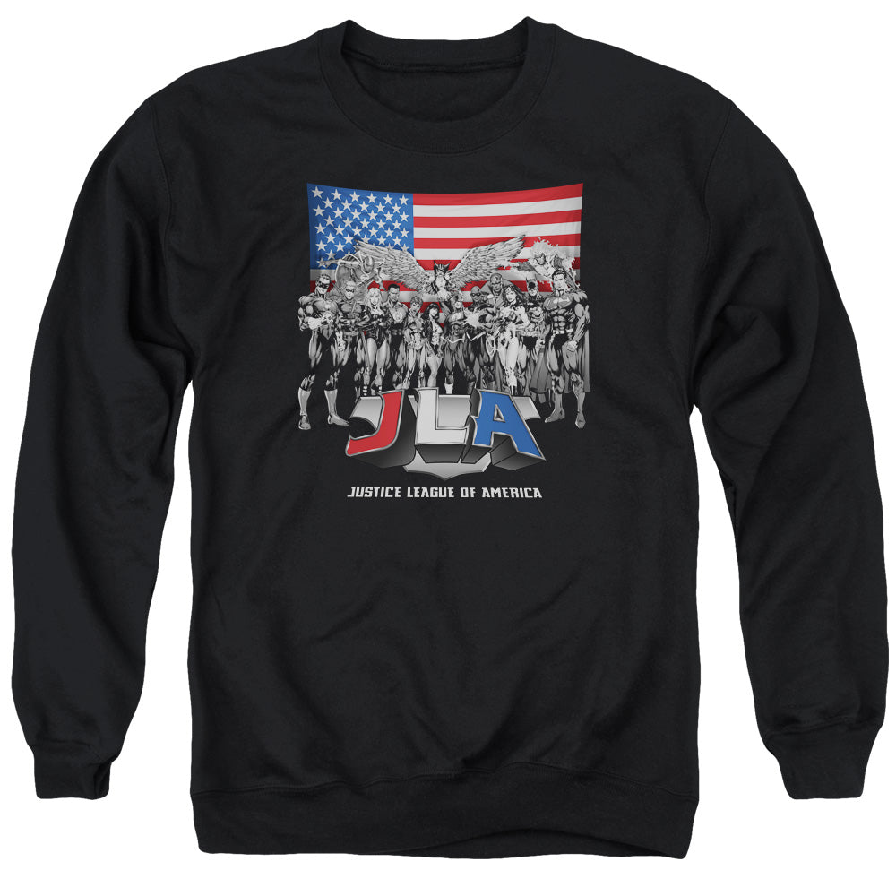 Justice League All American League Mens Crewneck Sweatshirt Black