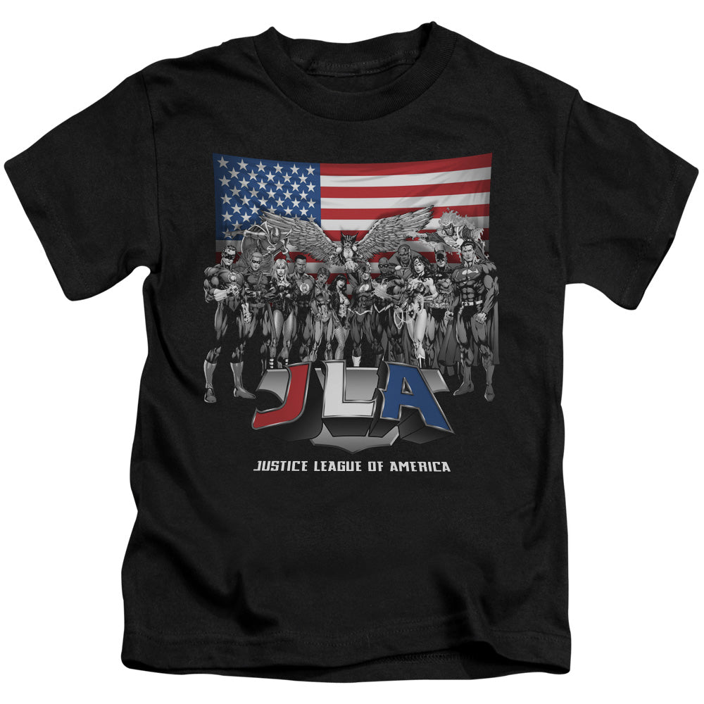 Justice League All American League Juvenile Kids Youth T Shirt Black 