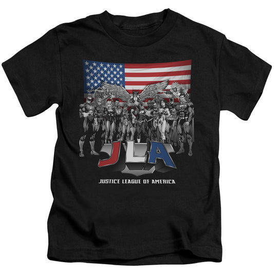 Justice League All American League Juvenile Kids Youth T Shirt Black 
