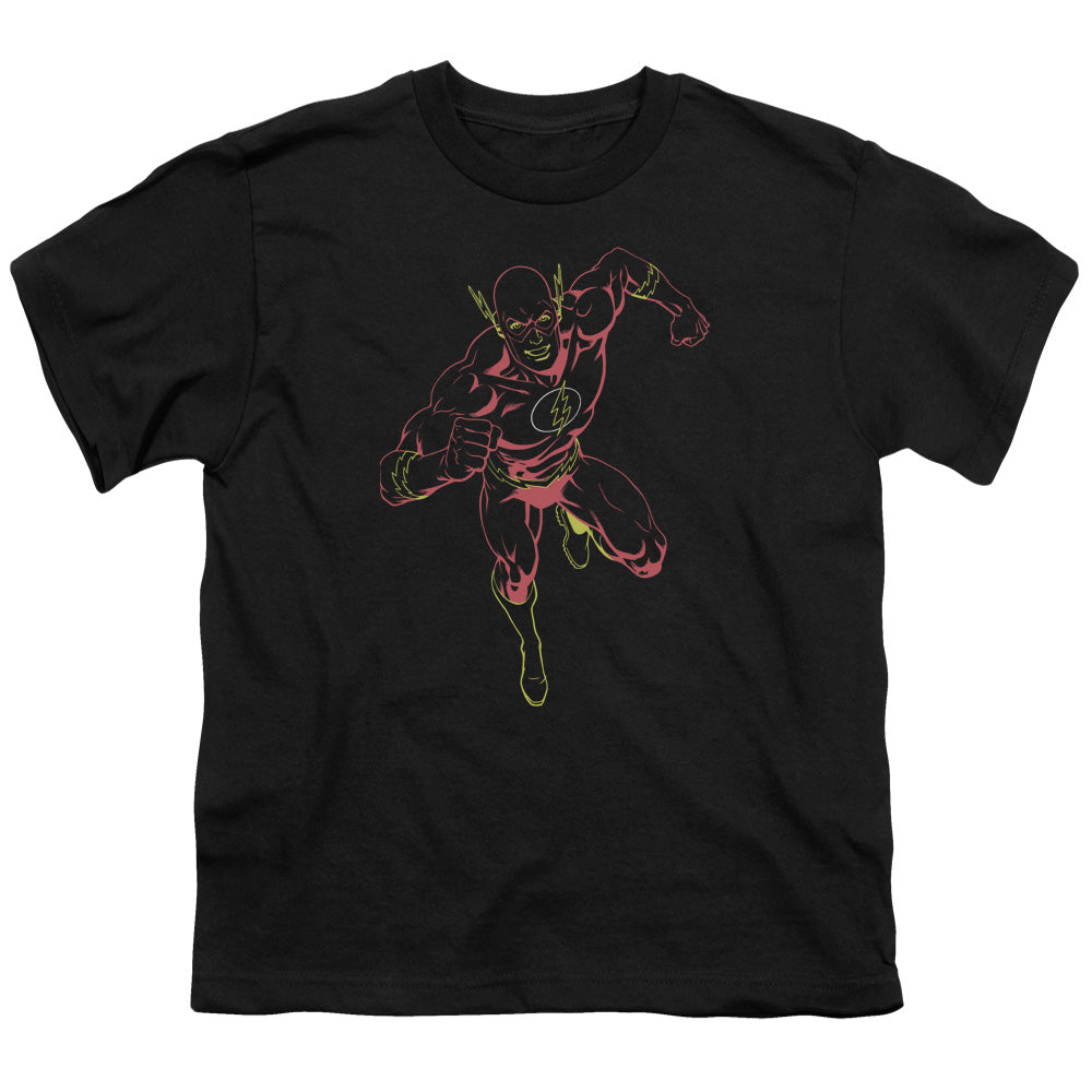 Justice League Neon Flash Kids Youth T Shirt Black