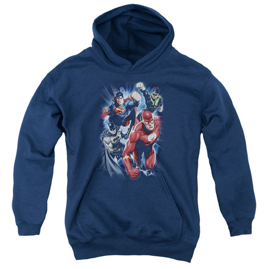 Justice League Storm Chasers Kids Youth Hoodie Navy Blue