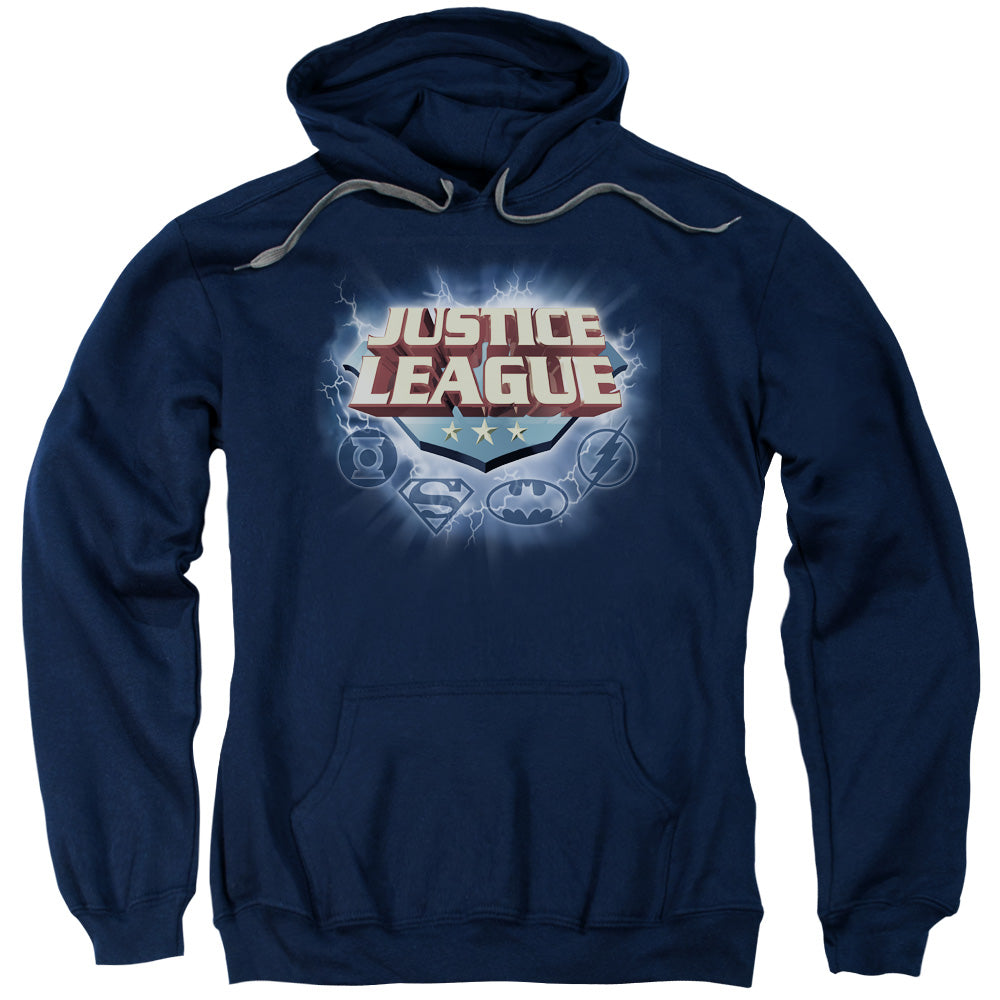 Justice League Storm Logo Mens Hoodie Navy Blue