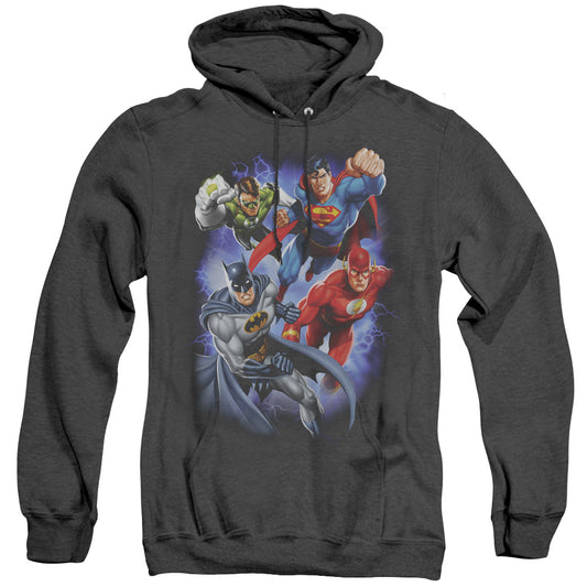 Justice League Of America Storm Makers Mens Heather Hoodie Black Officially Licensed