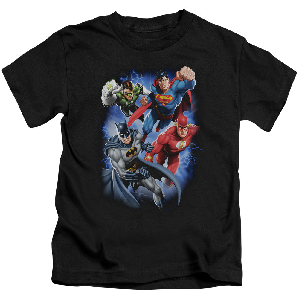 Justice League Storm Makers Juvenile Kids Youth T Shirt Black 