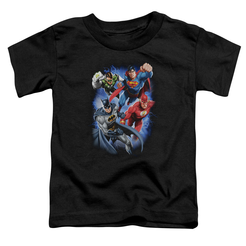 Justice League Storm Makers Toddler Kids Youth T Shirt Black