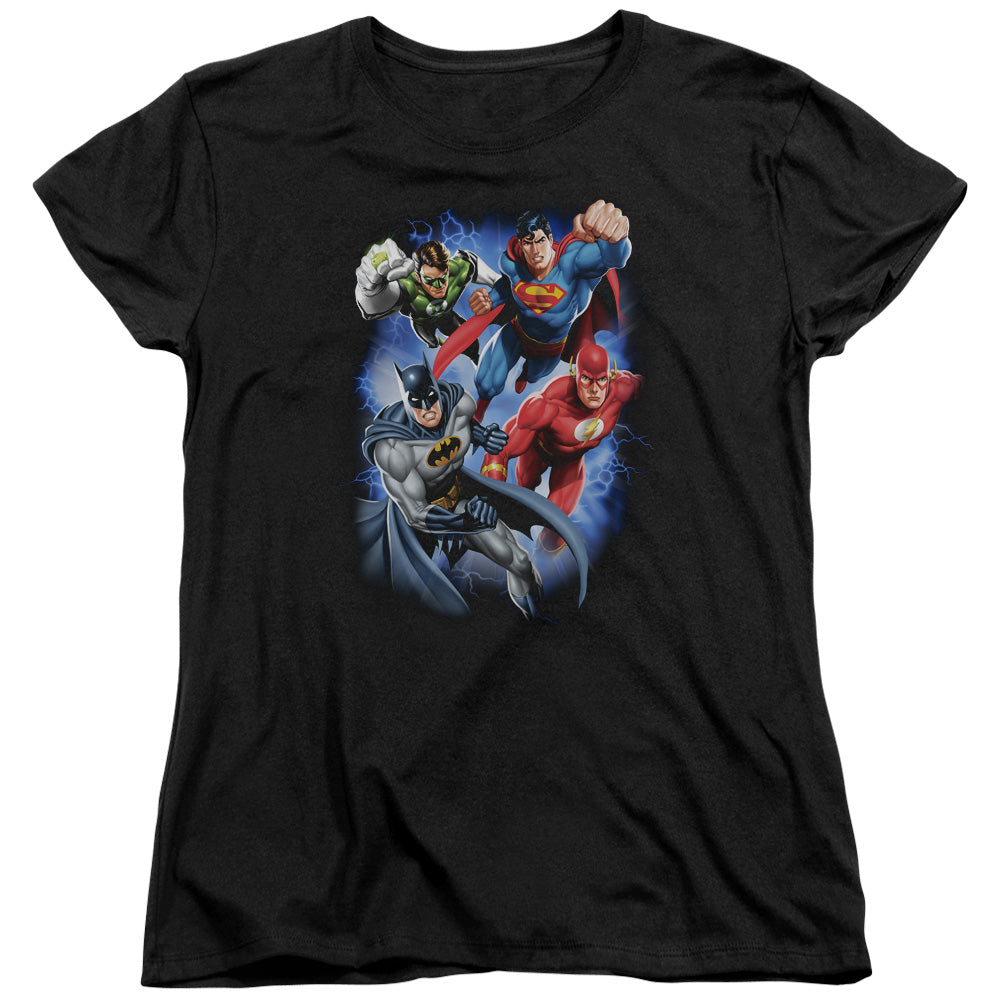 Justice League Storm Makers Womens T Shirt Black