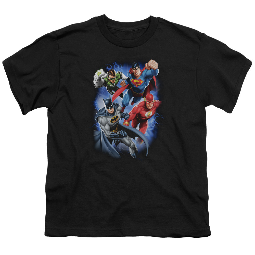 Justice League Storm Makers Kids Youth T Shirt Black