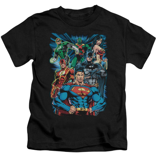 Justice League Justice is Served Juvenile Kids Youth T Shirt Black 
