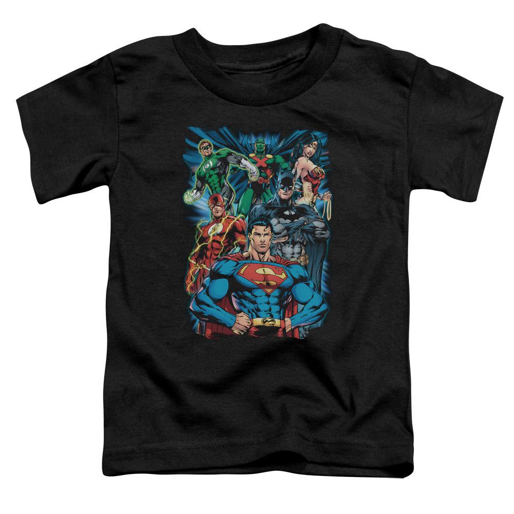 Justice League Justice is Served Toddler Kids Youth T Shirt Black