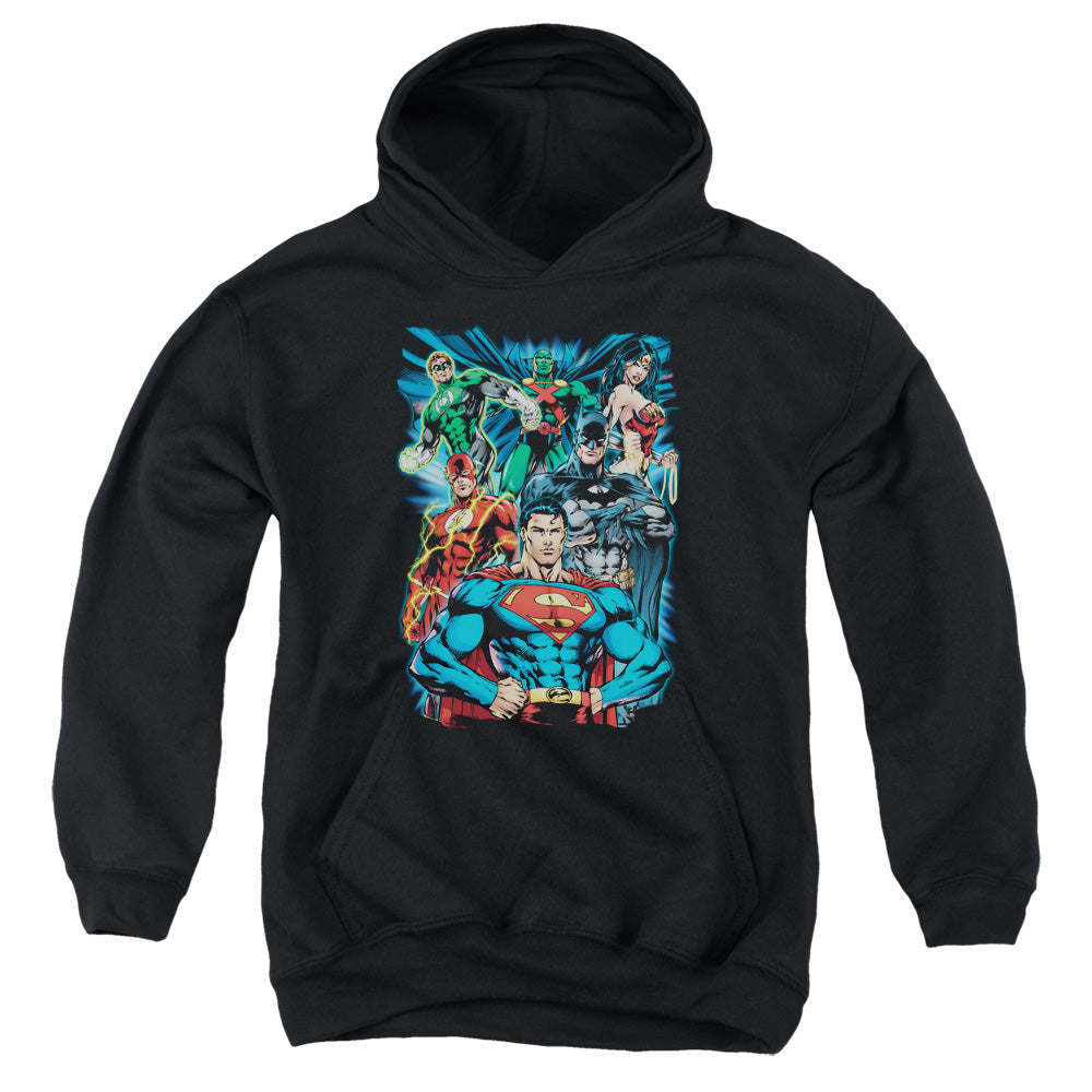 Justice League Justice is Served Kids Youth Hoodie Black