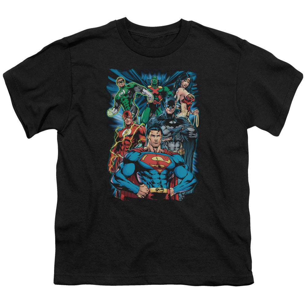 Justice League Justice is Served Kids Youth T Shirt Black