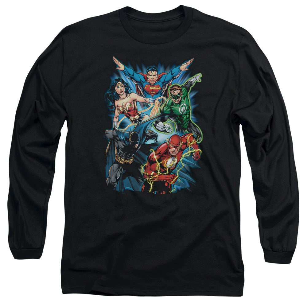 Justice League Jl Assemble Mens Long Sleeve Shirt Black