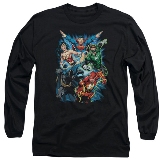 Justice League Jl Assemble Mens Long Sleeve Shirt Black