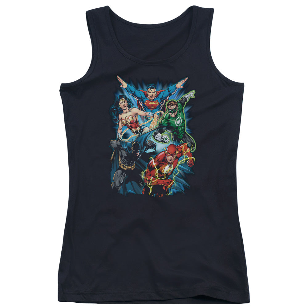 Justice League Jl Assemble Womens Tank Top Shirt Black