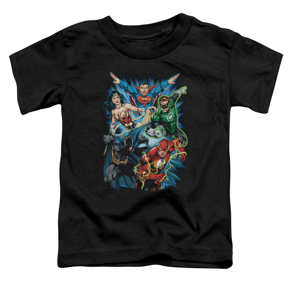Justice League Jl Assemble Toddler Kids Youth T Shirt Black