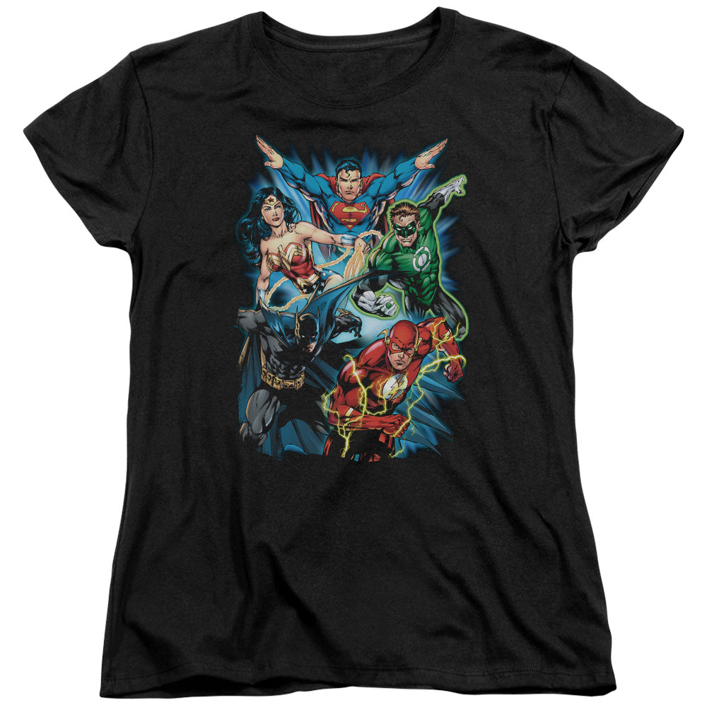 Justice League Jl Assemble Womens T Shirt Black