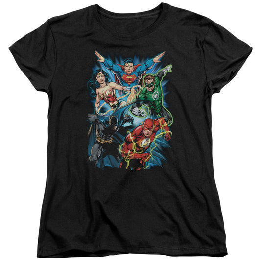 Justice League Jl Assemble Womens T Shirt Black
