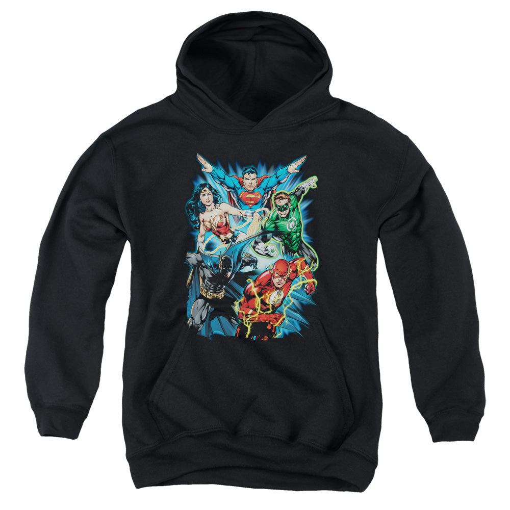 Justice League Jl Assemble Kids Youth Hoodie Black