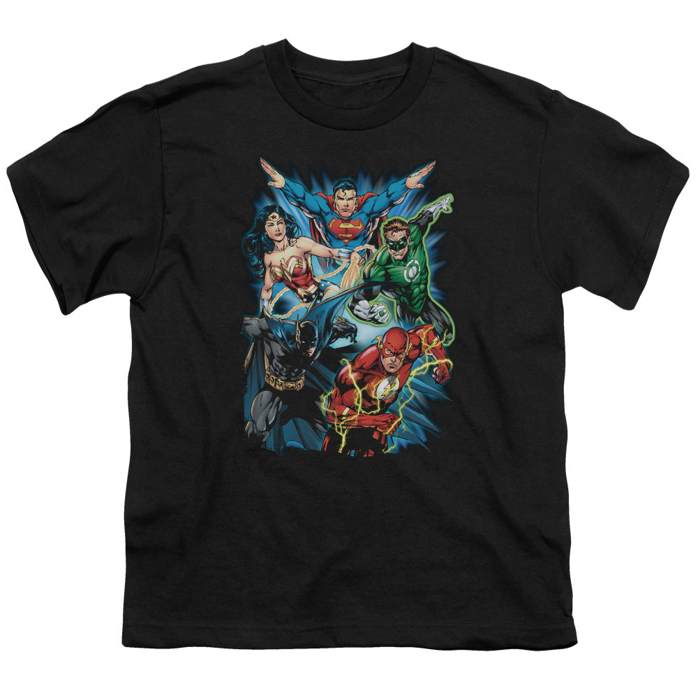 Justice League Jl Assemble Kids Youth T Shirt Black