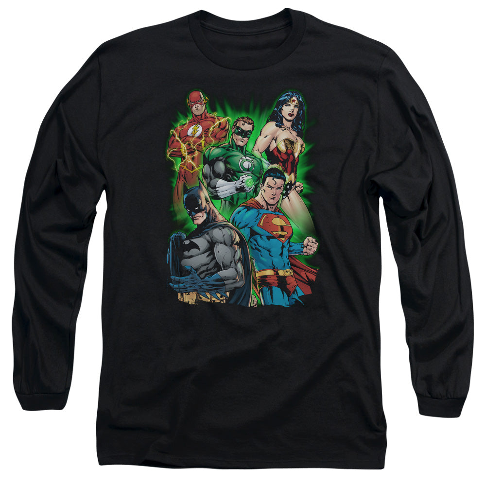 Justice League Will Power Mens Long Sleeve Shirt Black