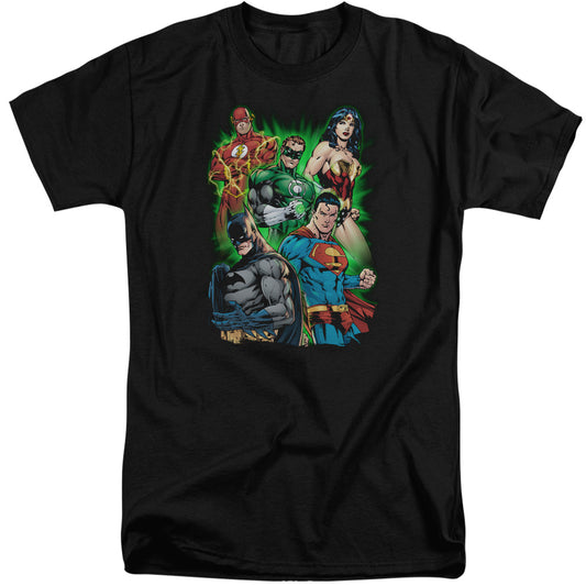 Justice League Will Power Mens Tall T Shirt Black