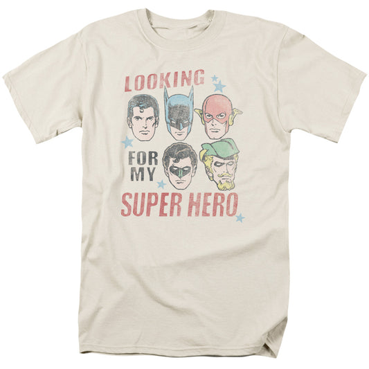 Justice League My Super Hero Mens T Shirt Cream