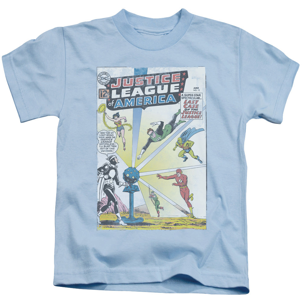 Justice League Vintage Cover 12 Juvenile Kids Youth T Shirt Light Blue