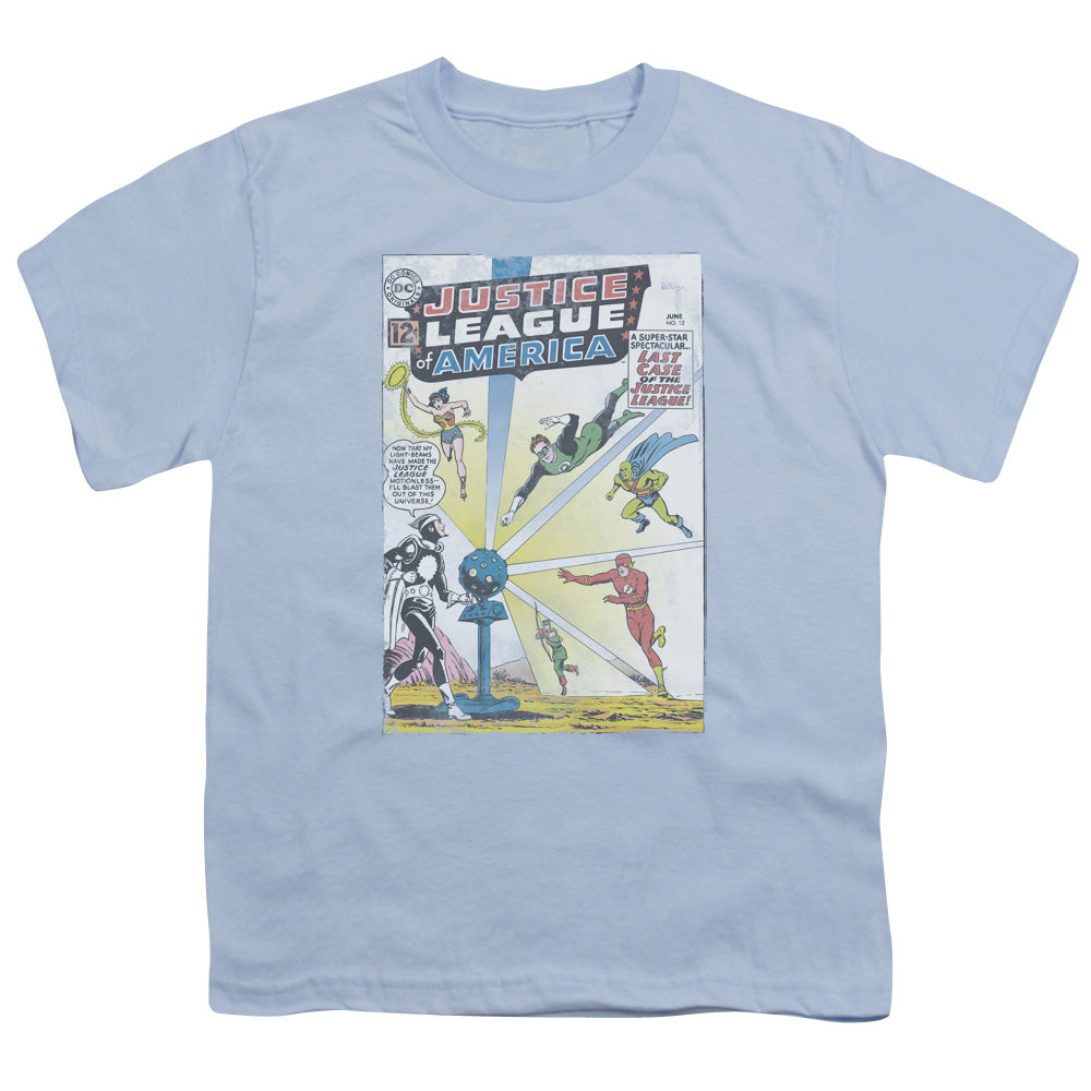 Justice League Vintage Cover 12 Kids Youth T Shirt Light Blue
