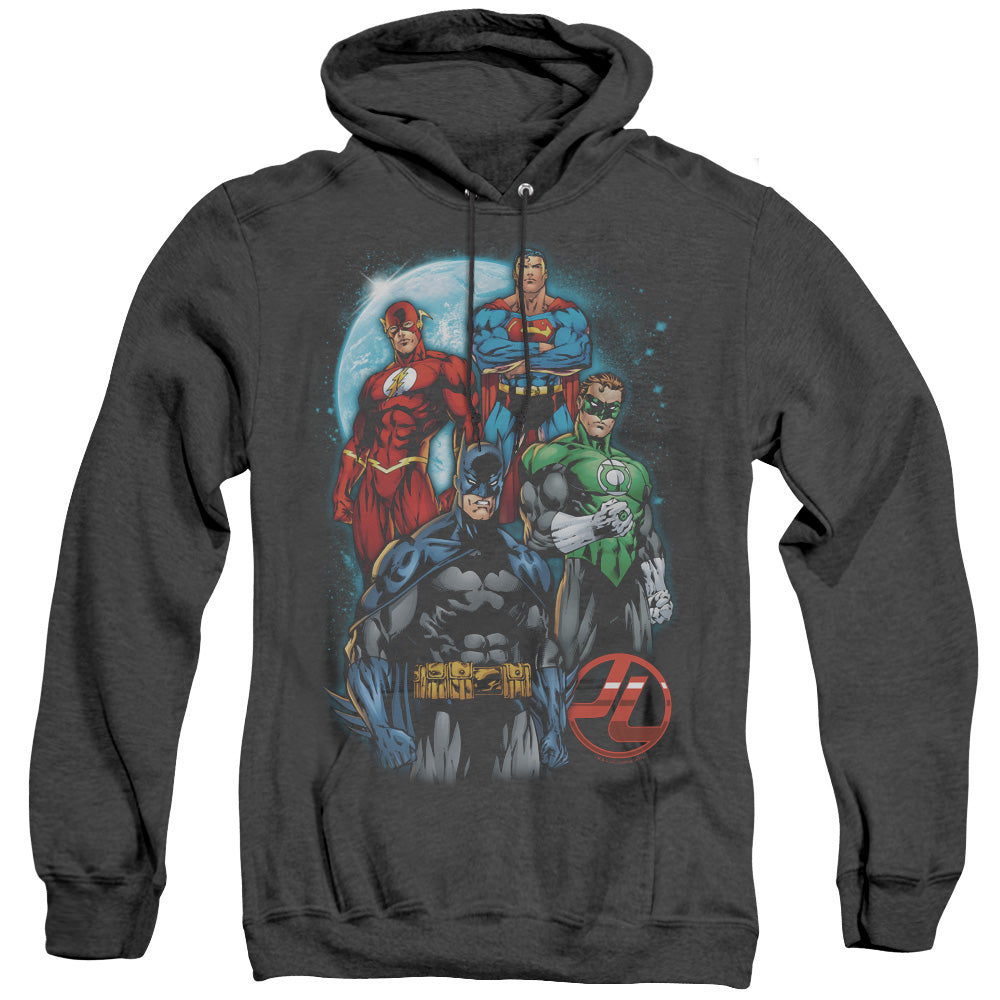 Justice League the Four Heather Mens Hoodie Black