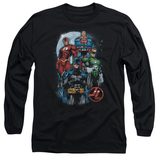 Justice League the Four Mens Long Sleeve Shirt Black