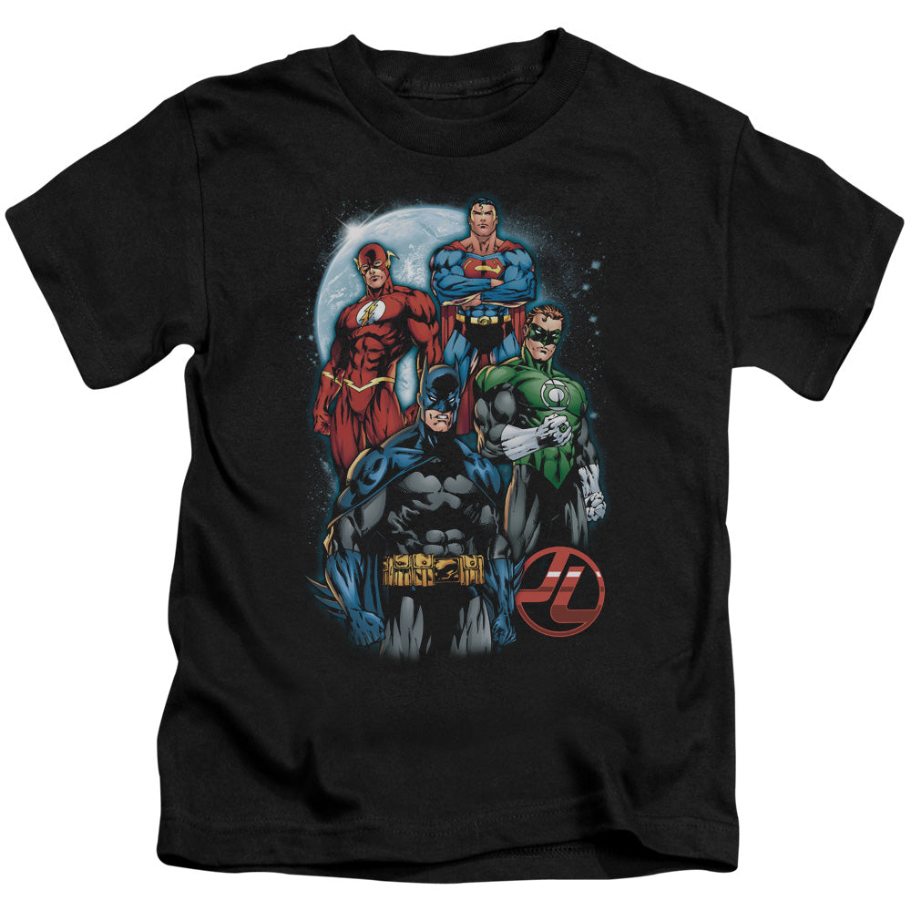 Justice League the Four Juvenile Kids Youth T Shirt Black 