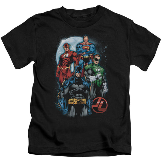 Justice League the Four Juvenile Kids Youth T Shirt Black 
