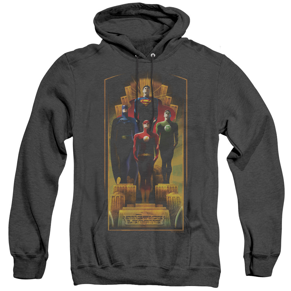 Justice League Deco Heather Mens Hoodie Black