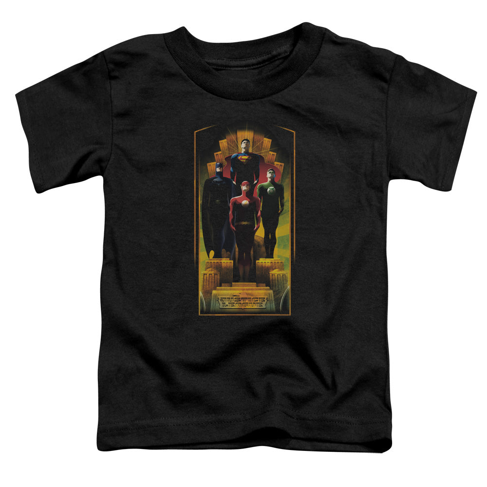 Justice League Deco Toddler Kids Youth T Shirt Black