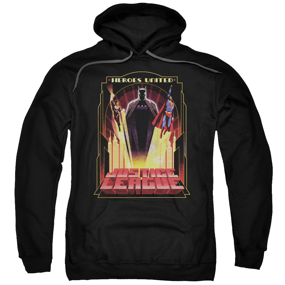Justice League Heroes United Mens Hoodie Black