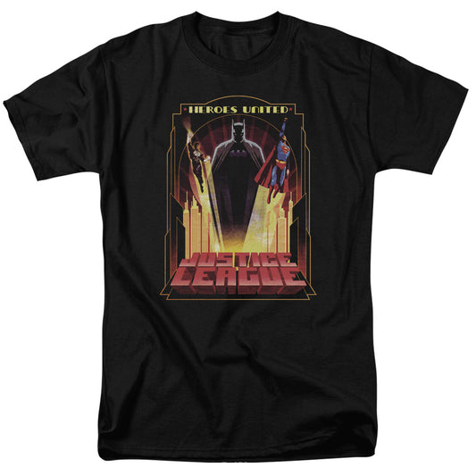 Justice League Heroes United Mens T Shirt Black