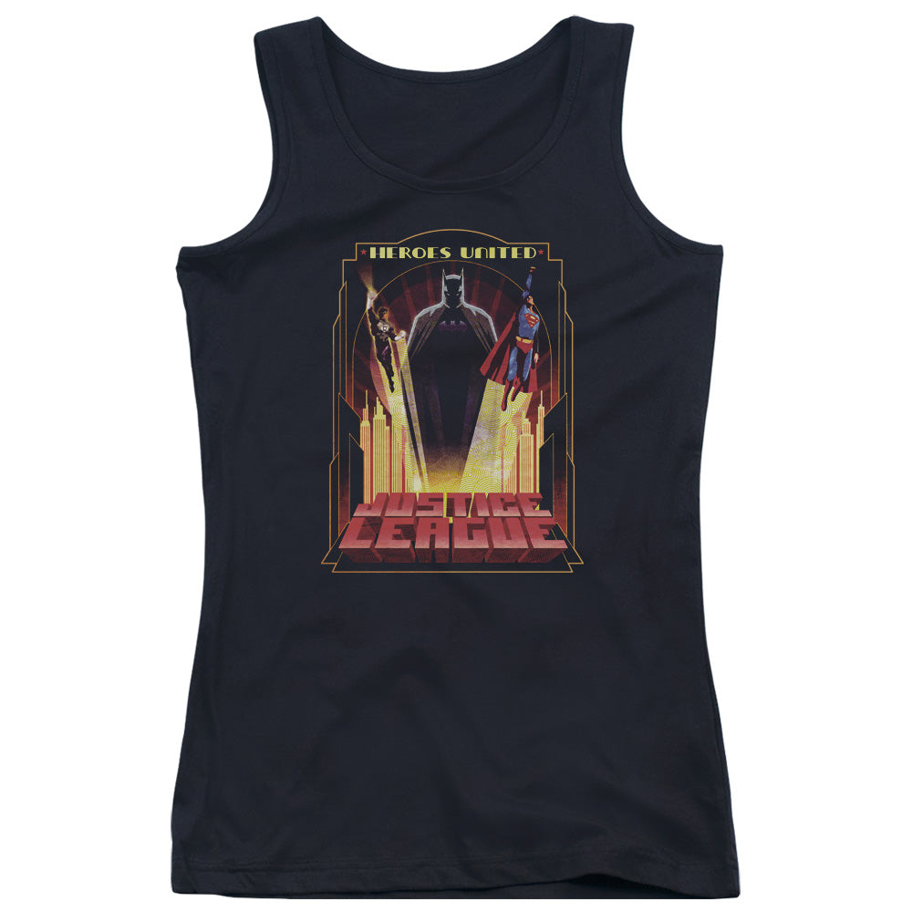 Justice League Heroes United Womens Tank Top Shirt Black