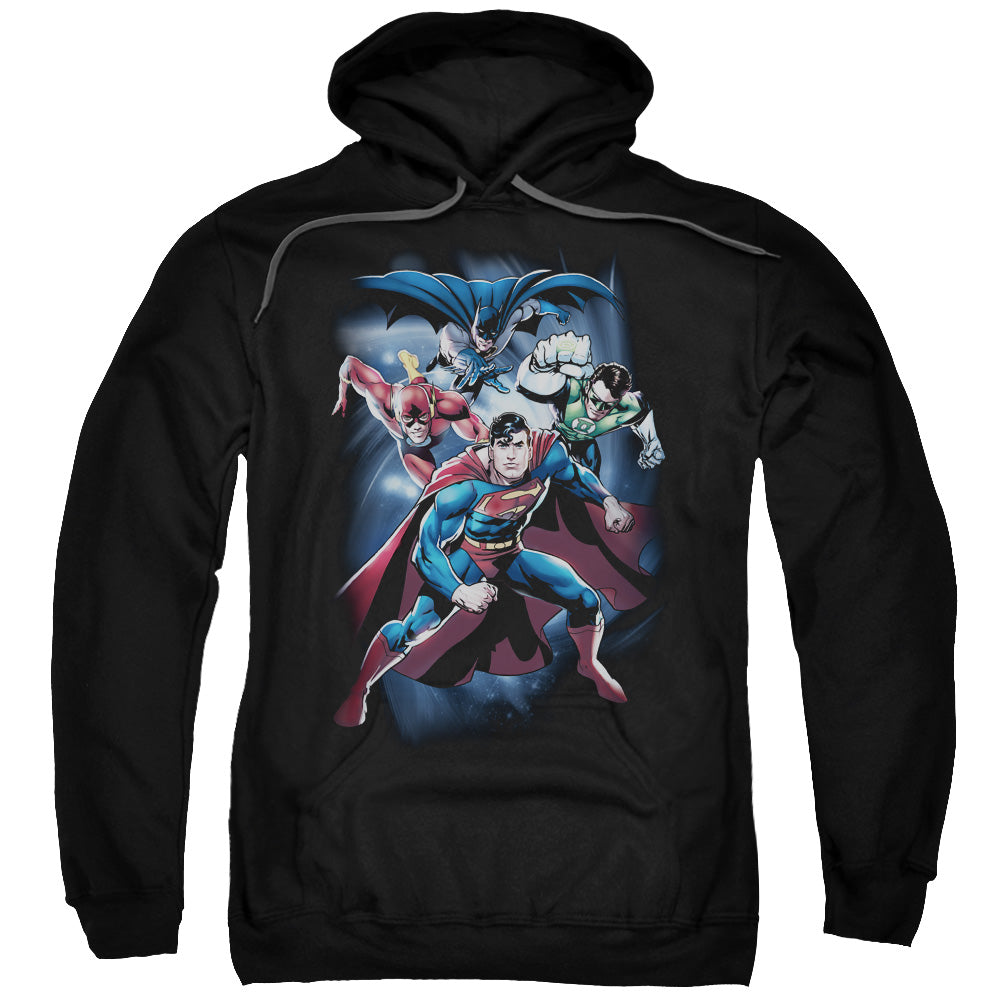 Justice League Coic Crew Mens Hoodie Black