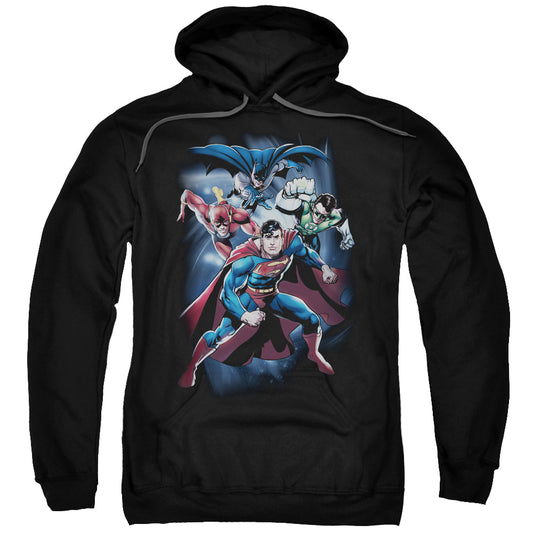 Justice League Coic Crew Mens Hoodie Black
