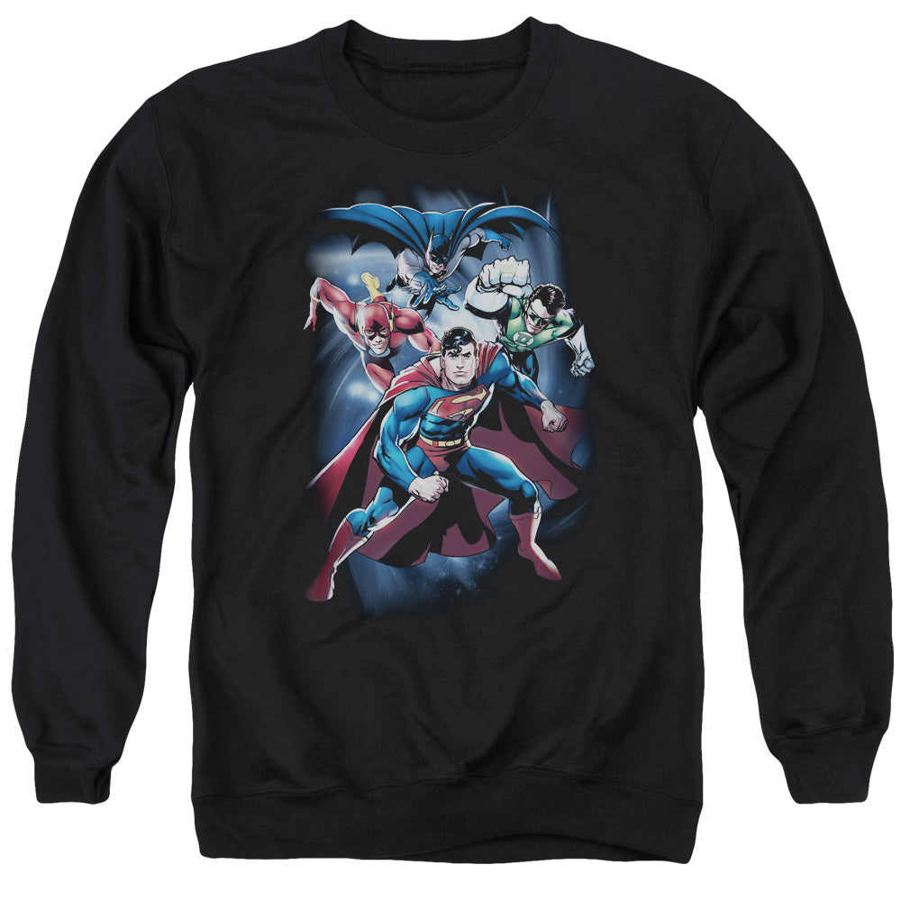 Justice League Coic Crew Mens Crewneck Sweatshirt Black