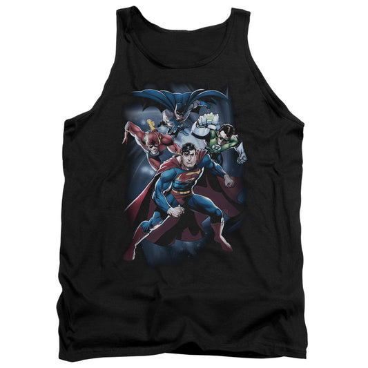 Justice League Coic Crew Mens Tank Top Shirt Black