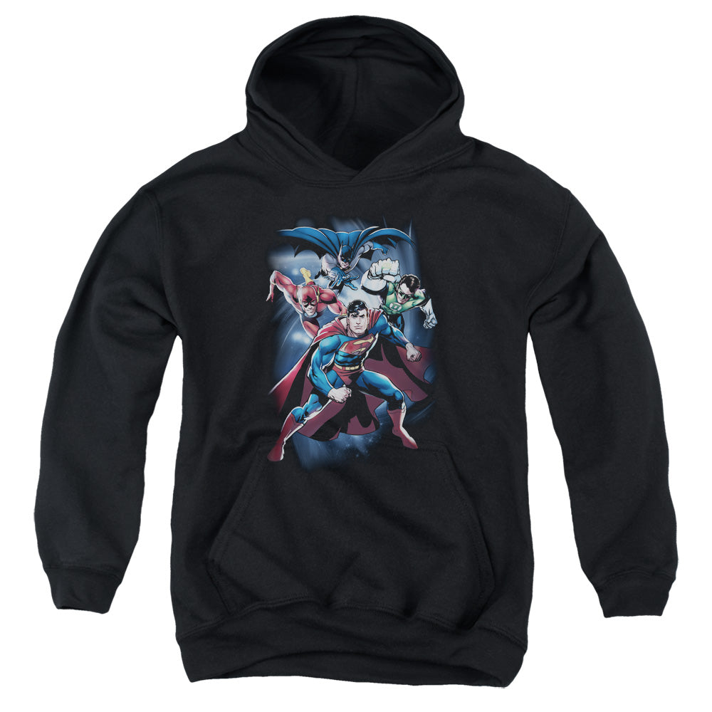 Justice League Coic Crew Kids Youth Hoodie Black