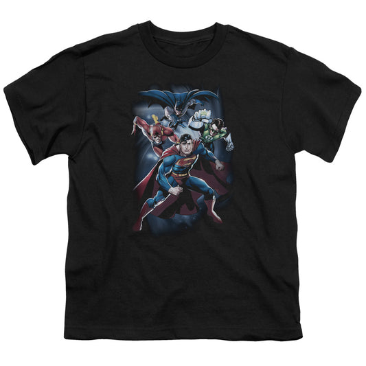 Justice League Coic Crew Kids Youth T Shirt Black