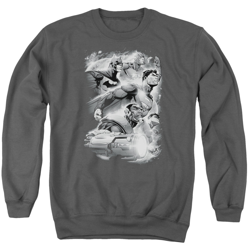Justice League Atmospheric Mens Crewneck Sweatshirt Charcoal