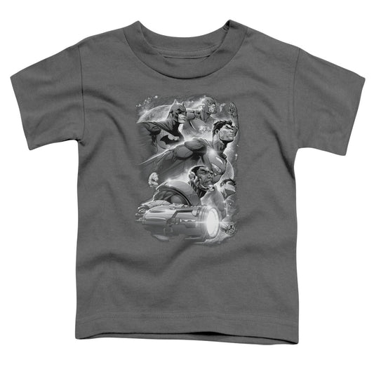 Justice League Atmospheric Toddler Kids Youth T Shirt Charcoal