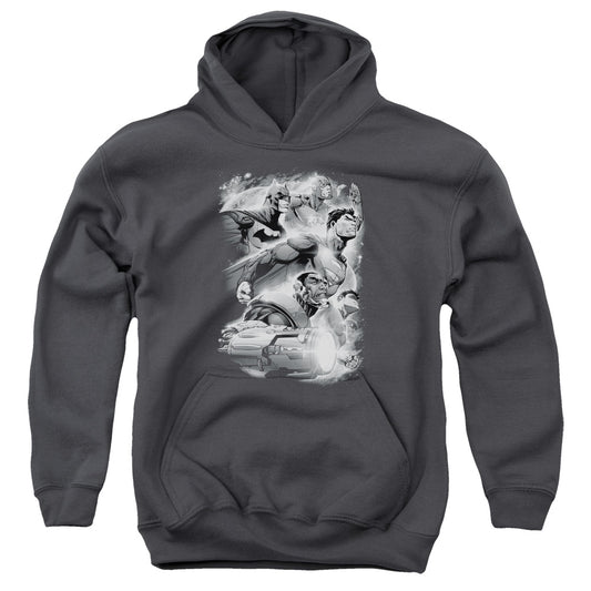 Justice League Atmospheric Kids Youth Hoodie Charcoal
