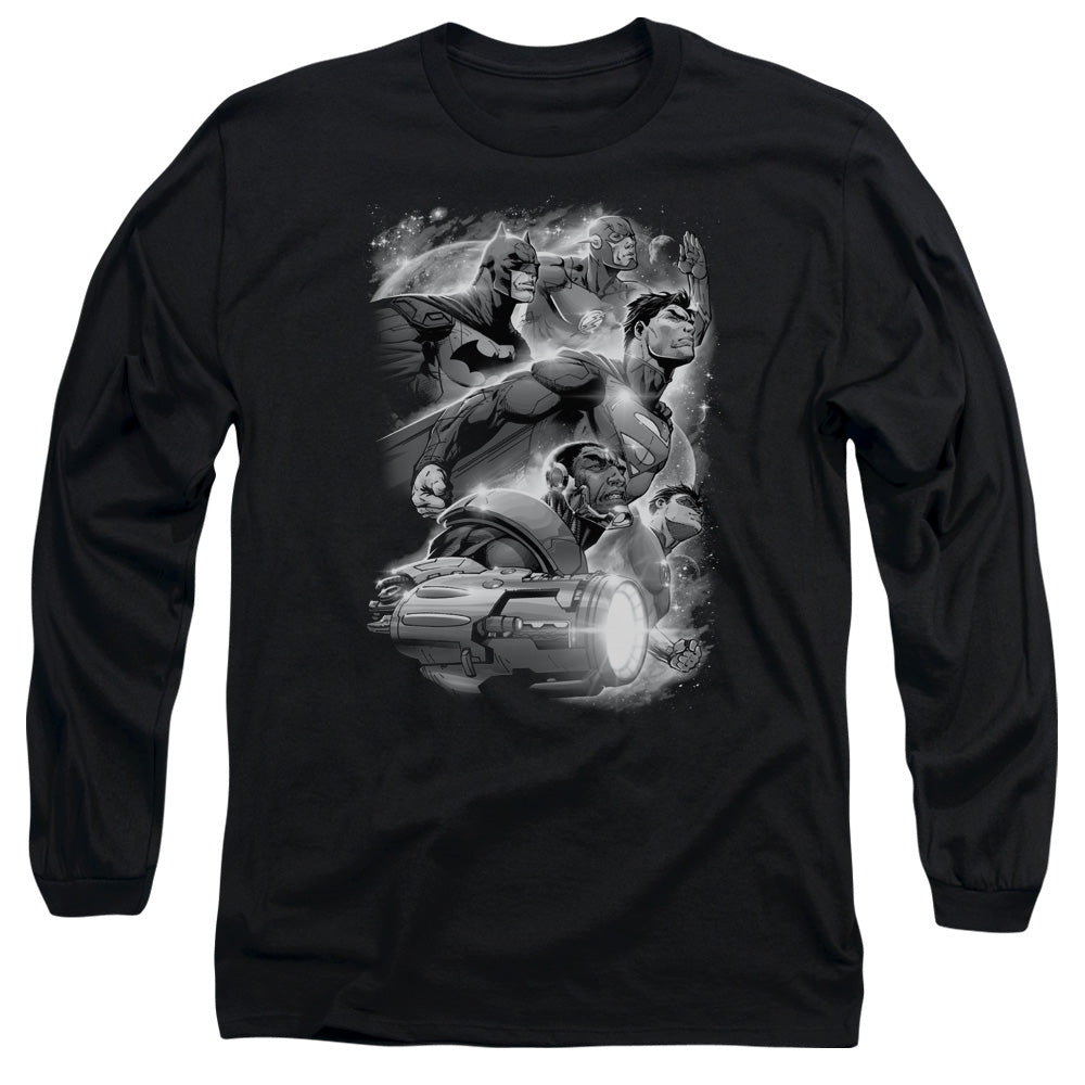 Justice League Atmospheric Mens Long Sleeve Shirt Black