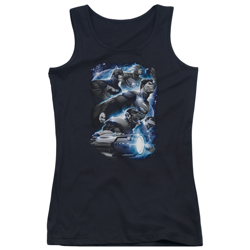 Justice League Atmospheric Womens Tank Top Shirt Black