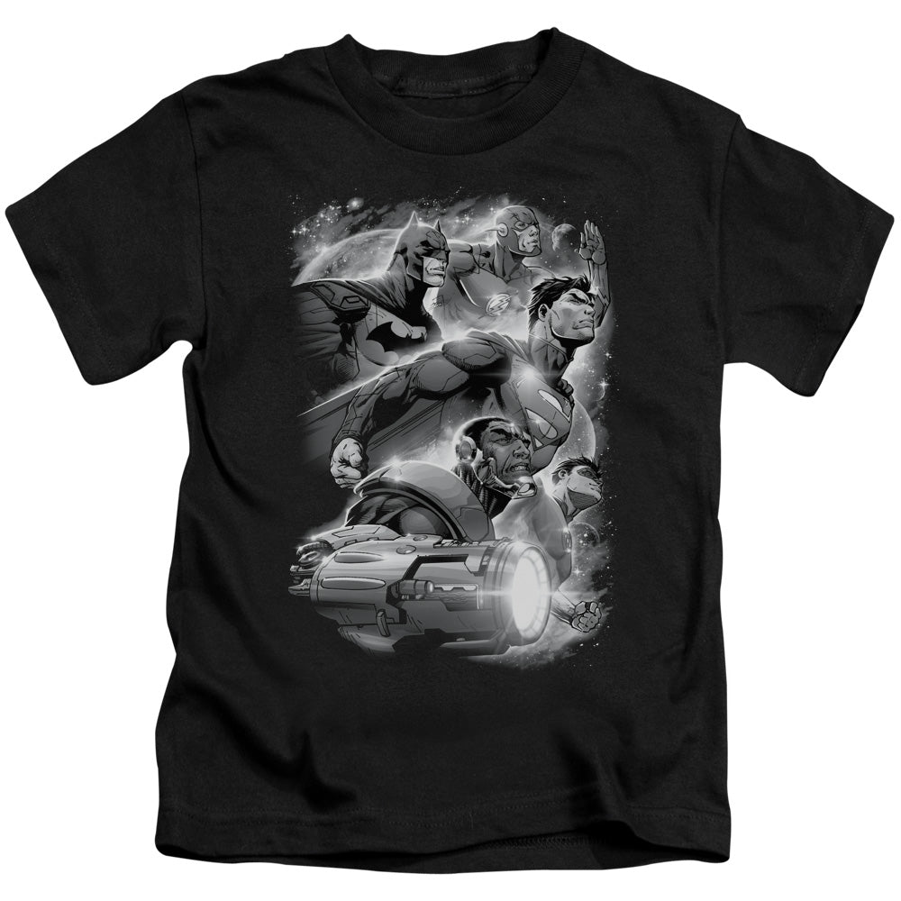 Justice League Atmospheric Juvenile Kids Youth T Shirt Black 